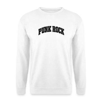 Punk Rock Schriftzug - Unisex Pullover - Weiß - Vorne - Alina (178cm) & Michal (187cm)