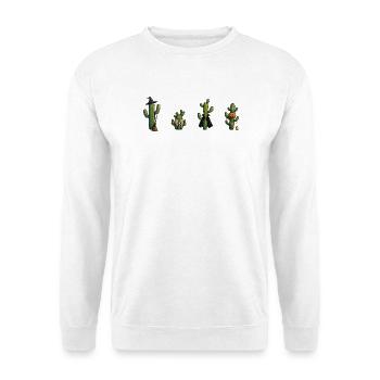 Kaktus - Unisex Pullover - Weiß - Vorne - Alina (178cm) & Michal (187cm)