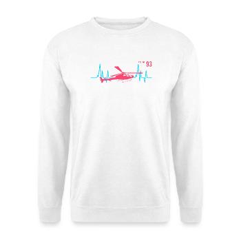 Hubschrauber Herzschlag Ekg Pilot - Unisex Pullover - Weiß - Vorne - Alina (178cm) & Michal (187cm)
