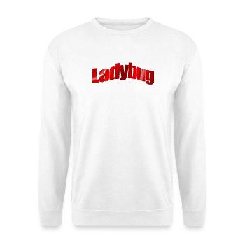 Dezentes Logo Ladybug  - Unisex Pullover - Weiß - Vorne - Alina (178cm) & Michal (187cm)