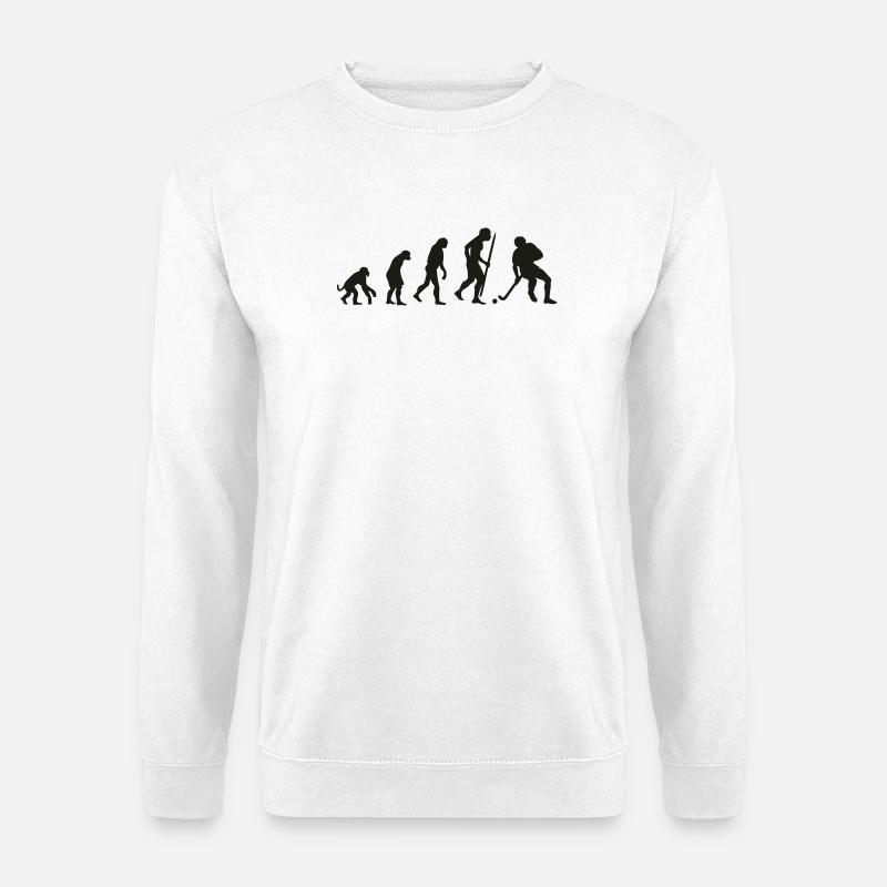 Evolution der Feldhockey - Unisex Pullover - Weiß