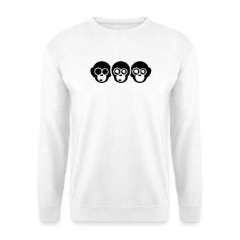 die drei affen - Unisex Pullover - Weiß - Vorne