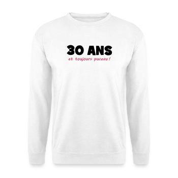 30 ans et toujours puceau ! - Sweat-shirt Unisexe - blanc - Devant