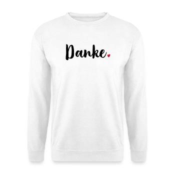 Danke Herz Geschenk Dankeschön - Unisex Pullover - Weiß - Vorne