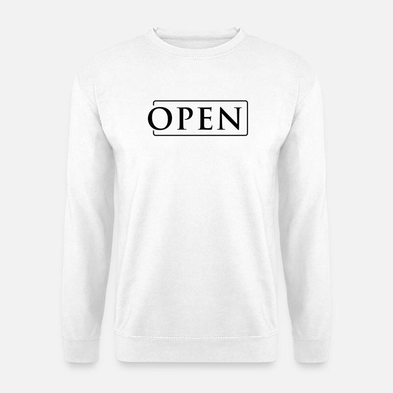 OPEN in Rahmen - Unisex Pullover - Weiß
