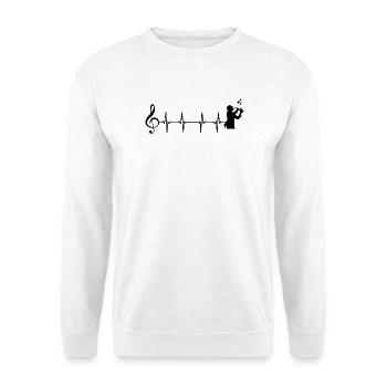Saxophone Battement De Coeur - Sweat-shirt Unisexe - blanc - Devant