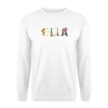 Illustration du nom ELLA avec des fleurs brodées - Sweat-shirt Unisexe - blanc - Devant