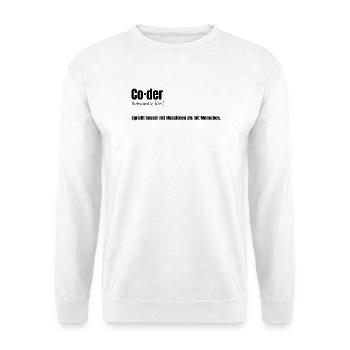 Coder - witziges Design für Entwickler - Unisex Pullover - Weiß - Vorne