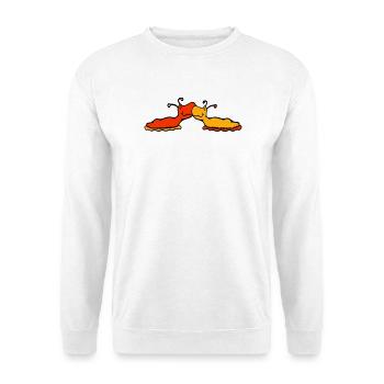 2 snails kiss two slugs couple love - Unisex Sweatshirt - white - Front