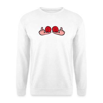 Schnecke Mittelfinger Beleidigung Wichser Fuck You - Unisex Pullover - Weiß - Vorne