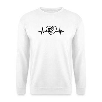 Bobine à coudre Aiguille Ciseaux Coeur - Sweat-shirt Unisexe - blanc - Devant