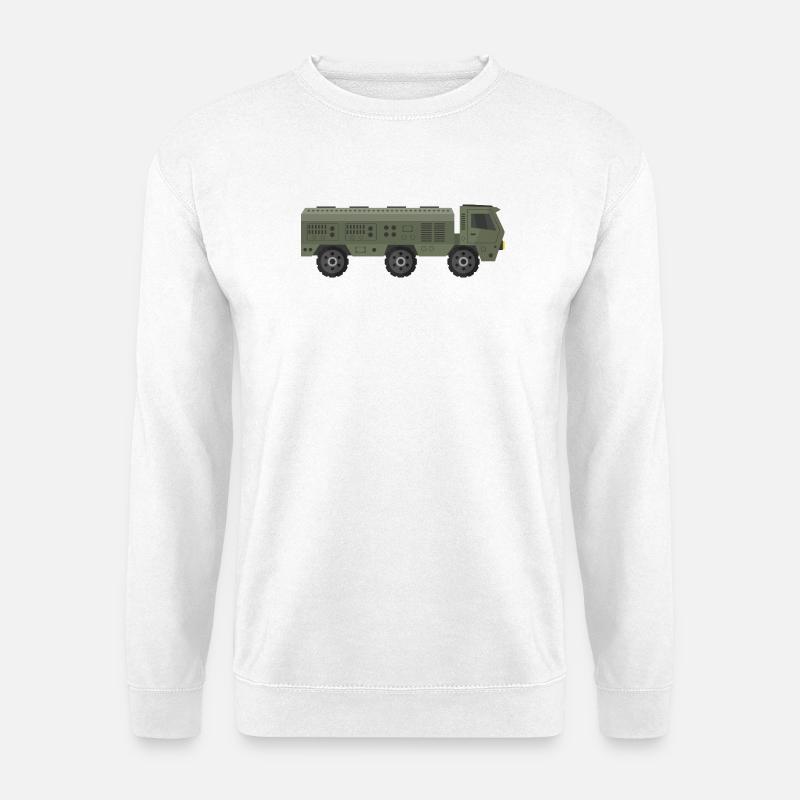 Militär-LKW - Unisex Pullover - Weiß