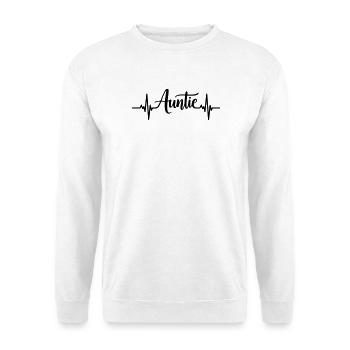 Auntie Herzschlag – Tante Geschenk - Unisex Pullover - Weiß - Vorne