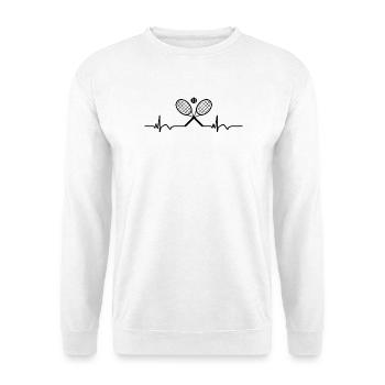 Raquette de tennis ECG Battement de cœur - Sweat-shirt Unisexe - blanc - Devant