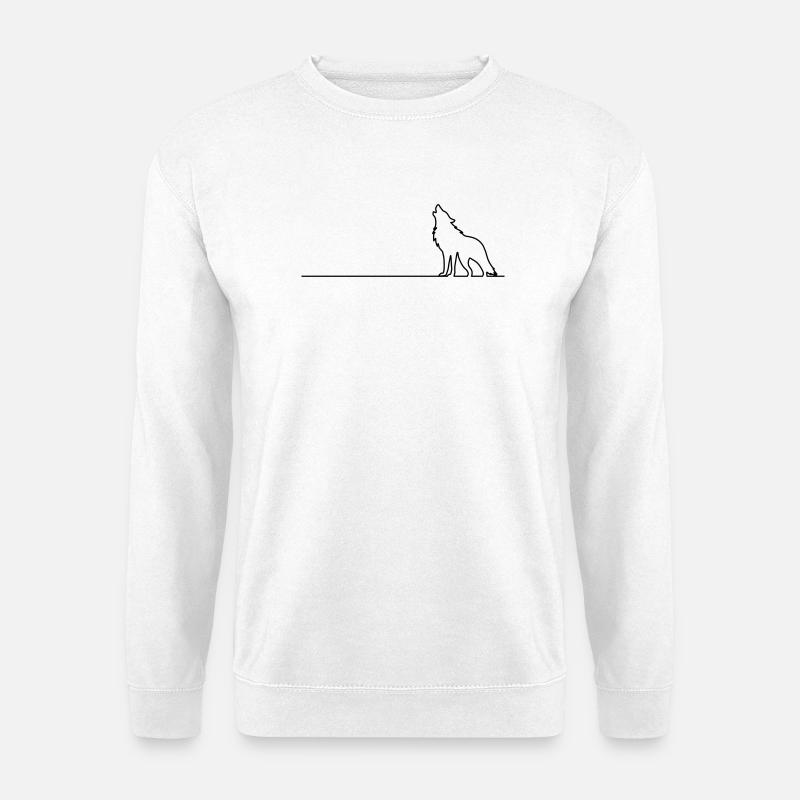 Wolf Outline - Unisex Sweatshirt - white