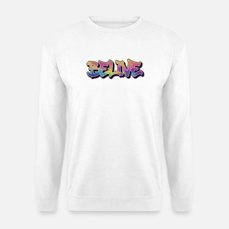 BELIVE Graffiti Rainbow - Unisex Sweatshirt - white