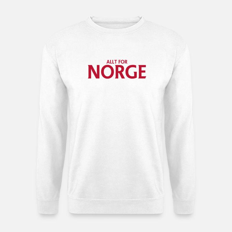 Allt för Norge – patriotisches Logo - Unisex Pullover - Weiß