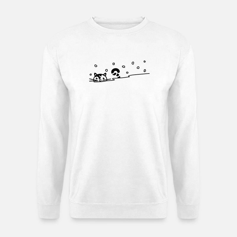Chat mignon dans la neige - Sweat-shirt Unisexe - blanc