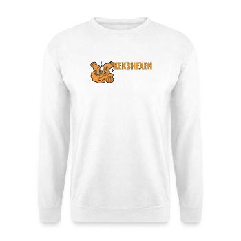Kekshexen. – Humorvolle Halloween-Keks Motiv. - Unisex Pullover - Weiß - Vorne - Alina (178cm) & Michal (187cm)