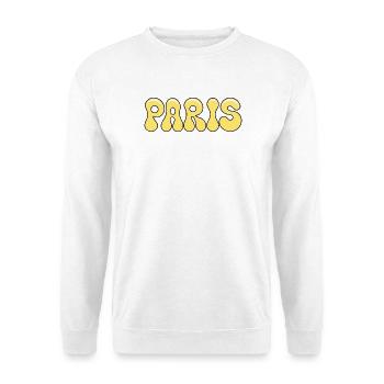 Retro Yellow Bubble Wetten - Unisex Pullover - Weiß - Vorne - Alina (178cm) & Michal (187cm)