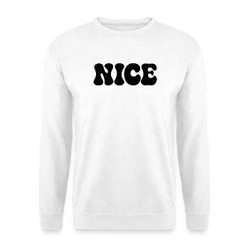 Schöne Blob-Schriftart Schwarz - Unisex Pullover - Weiß - Vorne - Alina (178cm) & Michal (187cm)