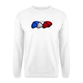 Frankreich Croissants - Unisex Pullover - Weiß - Vorne - Alina (178cm) & Michal (187cm)