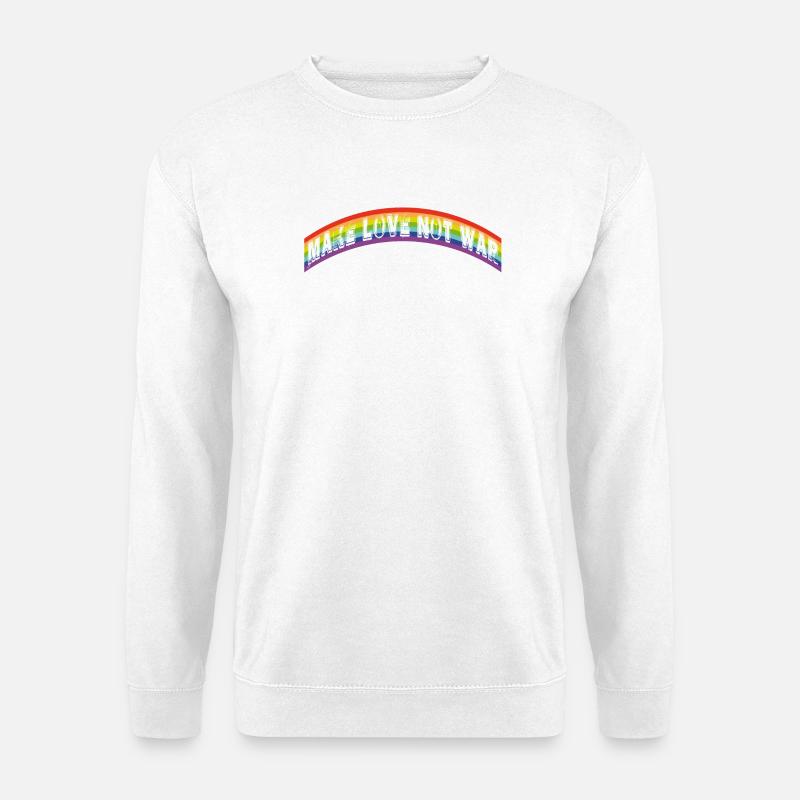 make love not war | rainbow flag - Unisex Pullover - Weiß