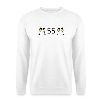 55th Birthday 55th Anniversary 55 Number 55 black - Unisex Sweatshirt - white - Front