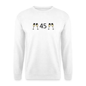 45th Birthday 45th Anniversary 45 Number 45 black - Unisex Sweatshirt - white - Front
