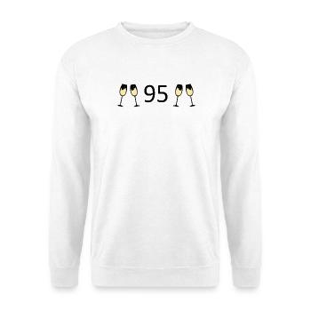 95th Birthday 95 Years Anniversary 95 Number 95 Black - Unisex Sweatshirt - white - Front