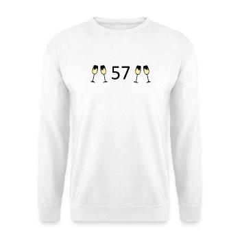 57.Geburtstag 57 Jahre Jubiläum 57 Zahl 57 - Unisex Pullover - Weiß - Vorne