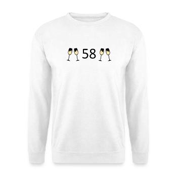 58.Geburtstag 58 Jahre Jubiläum 58 Zahl 58 - Unisex Pullover - Weiß - Vorne