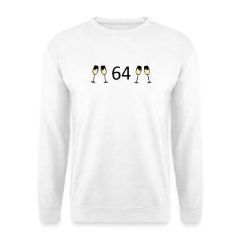 64e anniversaire 64e anniversaire 64 numéro 64 noir - Sweat-shirt Unisexe - blanc - Devant