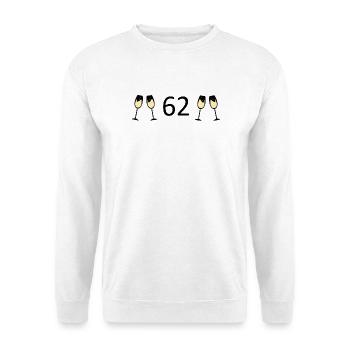 62.Geburtstag 62 Jahre Jubiläum 62 Zahl 62 schwarz - Unisex Pullover - Weiß - Vorne