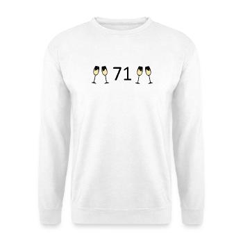 71.Geburtstag 71 Jahre Jubiläum 71 Zahl 71 schwarz - Unisex Pullover - Weiß - Vorne