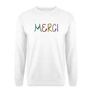 THANK YOU. THANKS. THANK YOU. ANNIVERSARY. BIRTH. - Unisex Sweatshirt - white - Front
