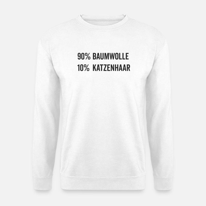Baumwolle Katzenhaar Geschenk Katzenfreund - Unisex Pullover - Weiß