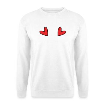 Rotes minimalistisches kindliches Herz - Unisex Pullover - Weiß - Vorne