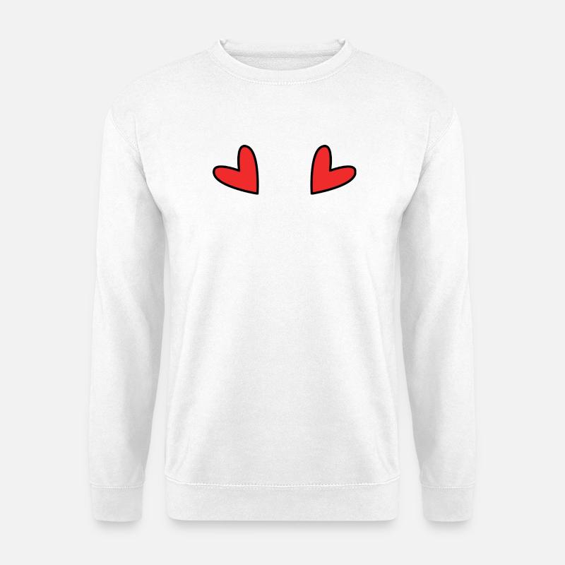 Rotes minimalistisches kindliches Herz - Unisex Pullover - Weiß