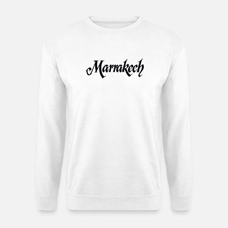Marrakech Rote Stadtmauer Muster - Unisex Pullover - Weiß