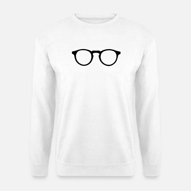 Brille - Unisex Pullover - Weiß