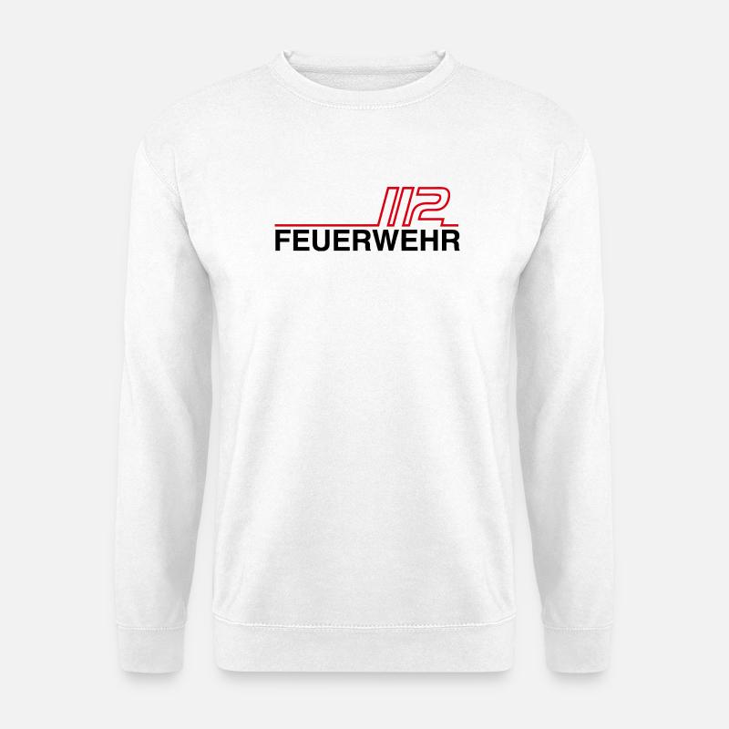 Feuerwehr 112 Neon Linien - Unisex Pullover - Weiß