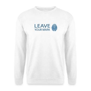 Royal Blue Fingerprint Design – Leave Your Mark - Unisex Sweatshirt - white - Front