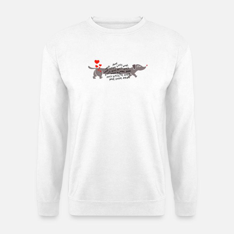 Dackel love Liebe  - Unisex Pullover - Weiß