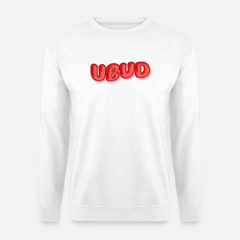 Ubud Bubble Schrift Design - Unisex Pullover - Weiß