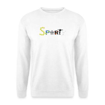 SPORTY - Sports Typography Design - Unisex Pullover - Weiß - Vorne - Alina (178cm) & Michal (187cm)