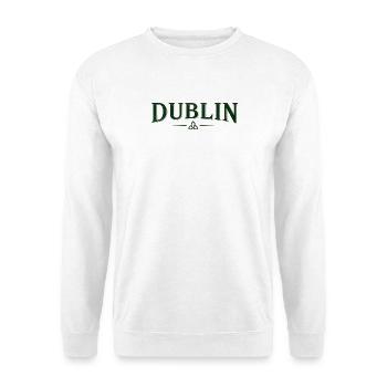 Diblin - Ireland - Irland - irisch - Ire - Unisex Pullover - Weiß - Vorne - Alina (178cm) & Michal (187cm)