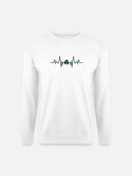 Kleeblatt-Herzschlag - Unisex Pullover - Weiß