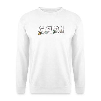 Gabi Weihnachtsbuchstaben  - Unisex Pullover - Weiß - Vorne - Alina (178cm) & Michal (187cm)