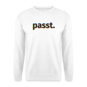 passt. - Unisex Pullover - Weiß - Vorne - Alina (178cm) & Michal (187cm)